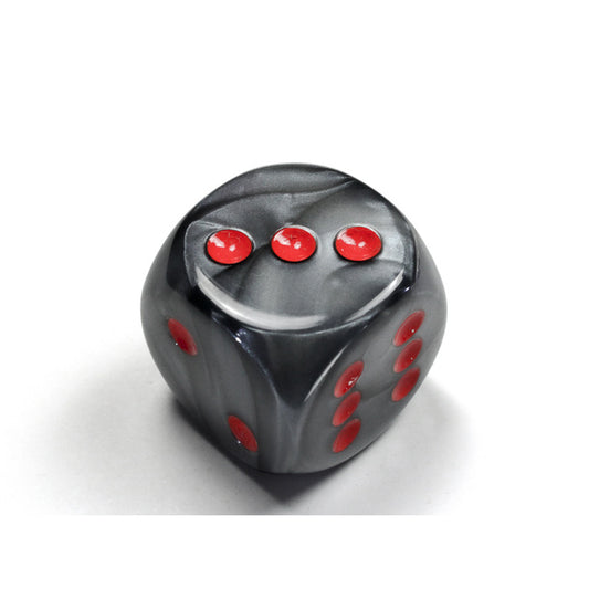 CHX DL3028 Velvet Black/red 30mm d6 dice w/pips