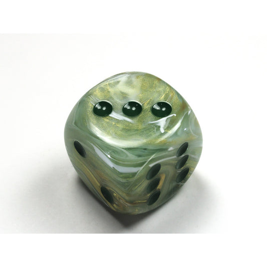 CHX DM3095 Marble Green/dark green 30mm d6 dice w/pips