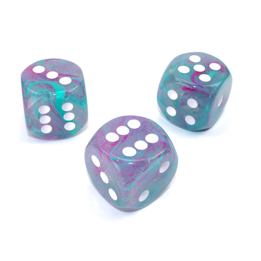 CHX DN3045 Nebula Wisteria/white Luminary 30mm d6 dice w/pips