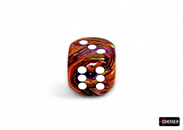 CHX DF3043 Festive Symphony/white 30mm d6 dice w/pips