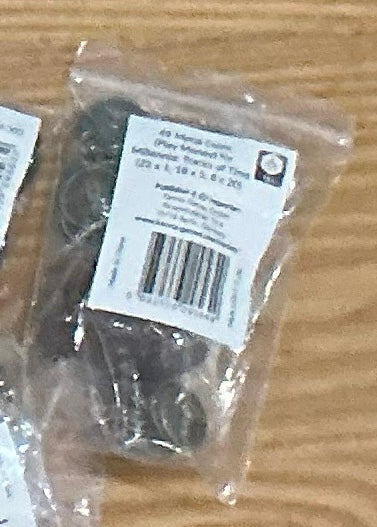 49 Metal Coins (Play Money) for Millennia: Tracks of Time (23 x 1, 18 x 5, 8 x 20)