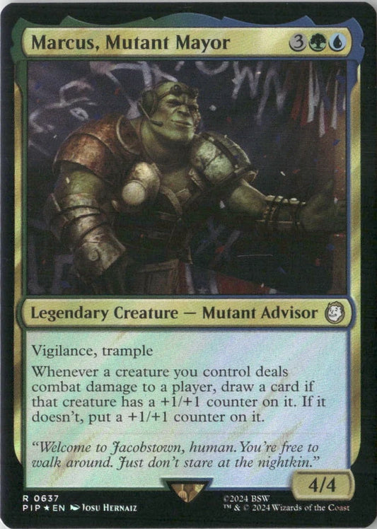 Scan Image | Marcus, Mutant Mayor (Surge Foil) - Universes Beyond: Fallout | [7B6029BD]