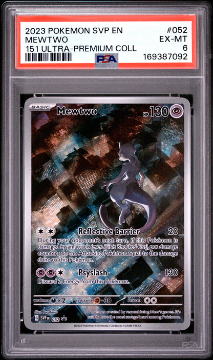 2023 Pokemon Svp En-Sv Black Star Promo 052 Mewtwo 151 Ultra-Premium Coll - PSA 6