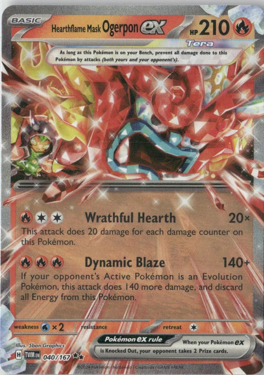 Hearthflame Mask Ogerpon ex - 040/167 - SV06: Twilight Masquerade