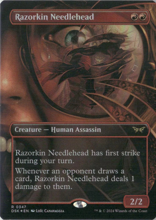 Scan Image | Razorkin Needlehead (Borderless) - Duskmourn: House of Horror | [EEF41C1D]