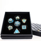 LPG Dice Set - Metal RPG Draco Bright Blue/Brass