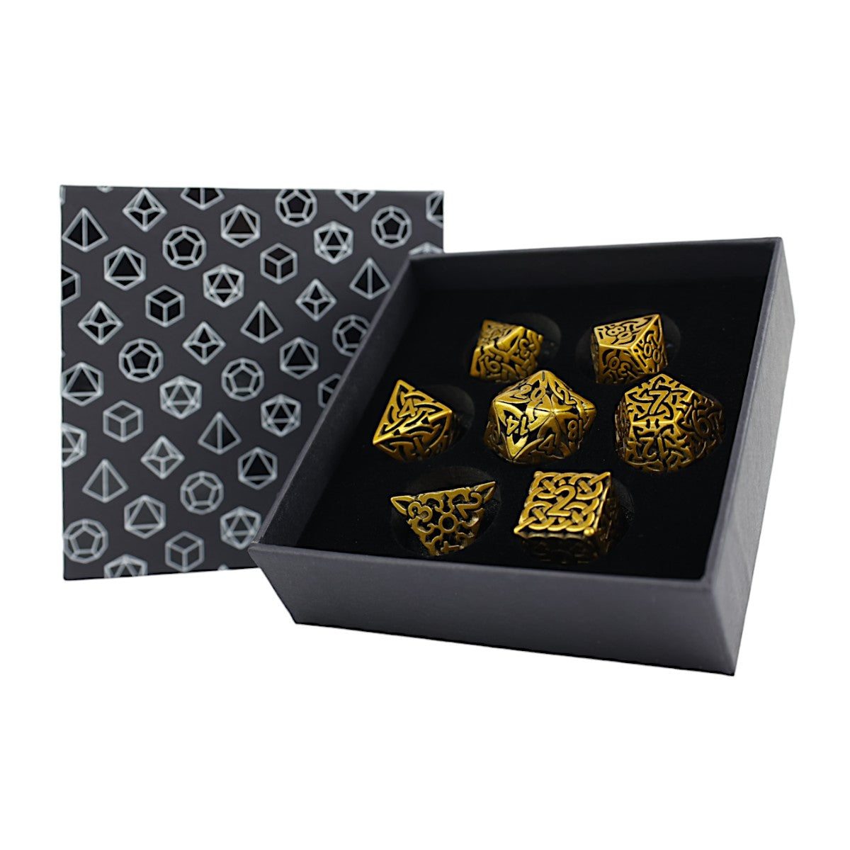 LPG Dice RPG Set Hollow Textures - Ancient Bronze