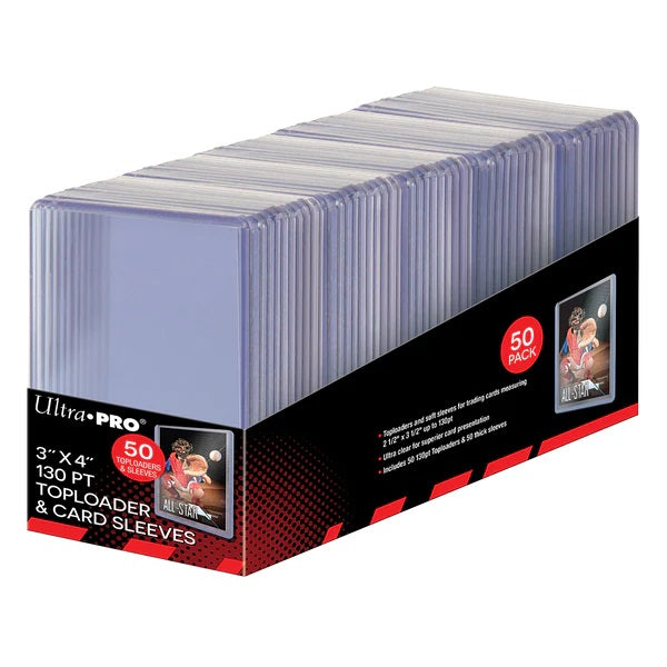 Ultra Pro: 3" X 4" Super Thick 130PT Toploader with Thick Card Sleeves 50ct
