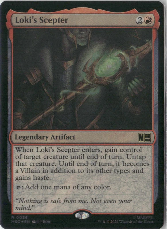 Scan Image | Loki's Scepter (Surge Foil) - Commander: Marvel Super Heroes | [65249BE4]