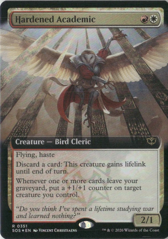 Scan Image | Hardened Academic (Extended Art) - Secrets of Strixhaven | [5F91BD43]