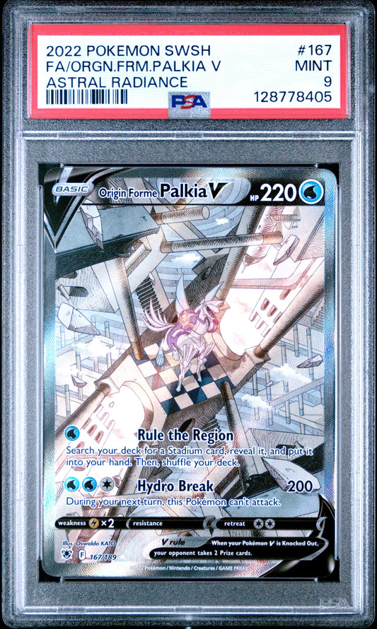 2022 Pokemon Sword & Shield Astral Radiance 167 Origin Forme Palkia V - PSA 9