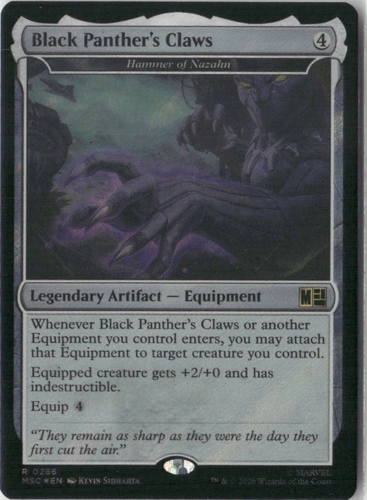 Scan Image | Black Panther's Claws - Hammer of Nazahn (Surge Foil) - Commander: Marvel Super Heroes | [2281F4C0]