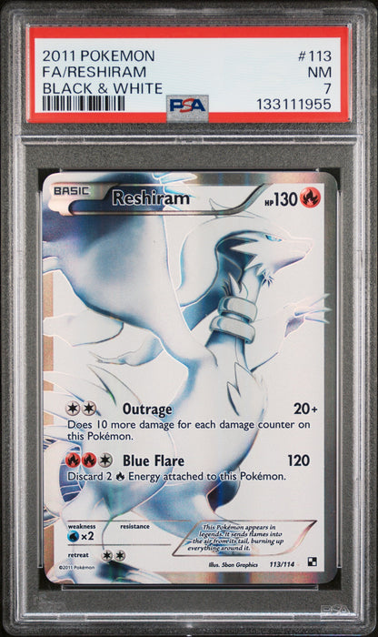 2011 Pokemon Black & White 113 Fa/Reshiram Black & White - PSA 7