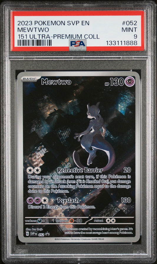 2023 Pokemon Svp En-Sv Black Star Promo 052 Mewtwo 151 Ultra-Premium Coll - PSA 9