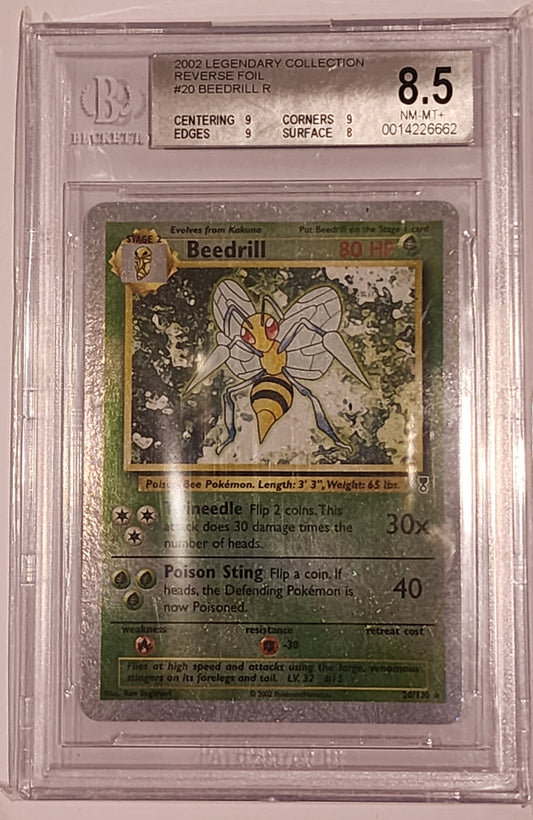 2002 Pokemon Legendary Collection Reverse Foil Beedrill 20/110 - BECKETT 8.5