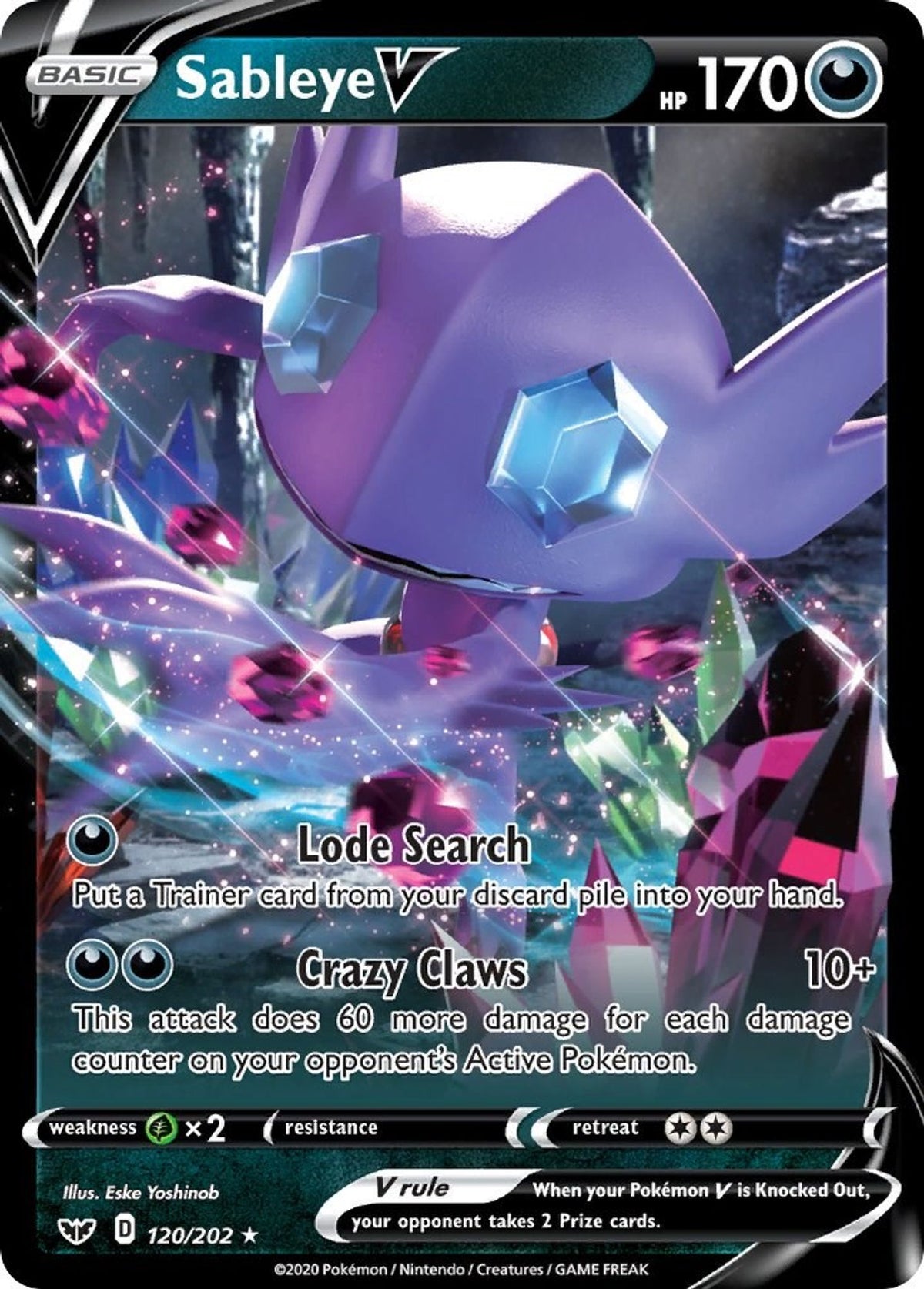 Sableye V - SWSH01: Sword & Shield Base Set