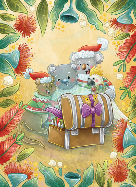 Artist Series Stray Leaves 5x7 Card Display - Aussie Christmas