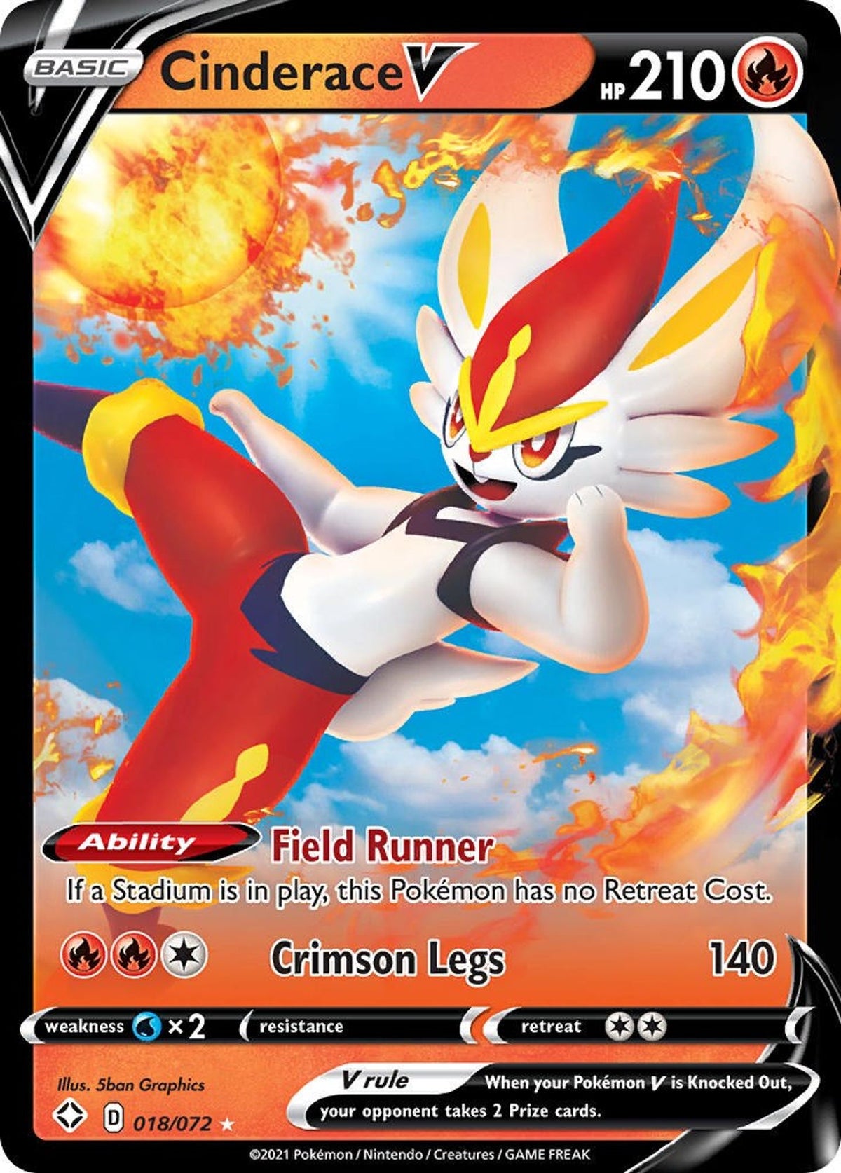 Cinderace V - Shining Fates