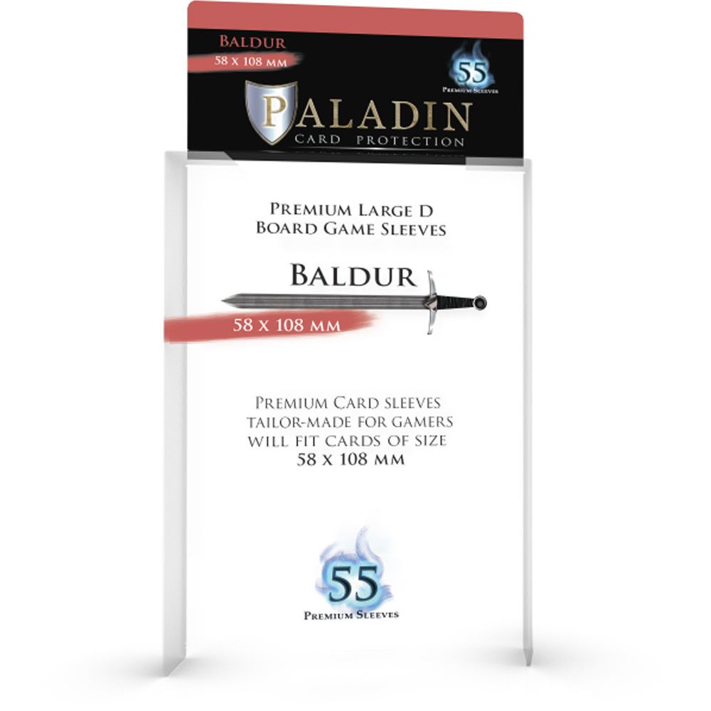 Paladin Clear Sleeves - Baldur (58mm X 108mm) (55 Sleeves Per Pack)