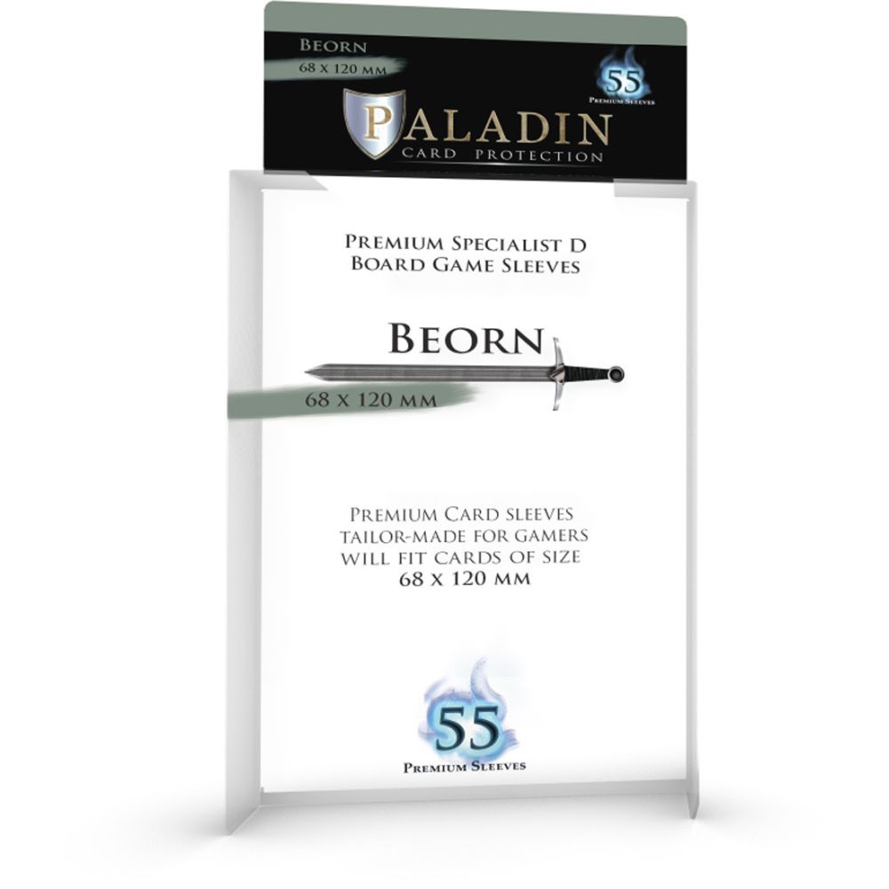 Paladin Clear Sleeves - Beorn (68mm X 120mm) (55 Sleeves Per Pack)