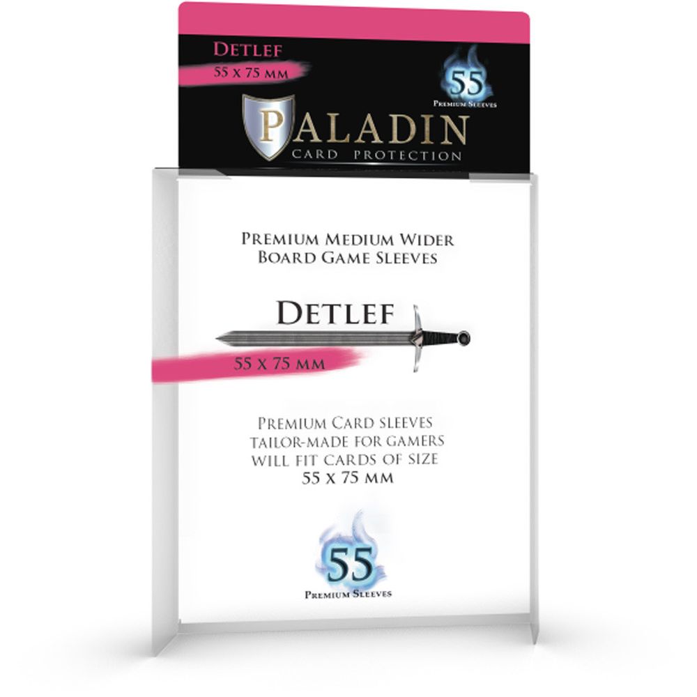Paladin Clear Sleeves - Detlef (55mm X 75mm) (55 Sleeves Per Pack)