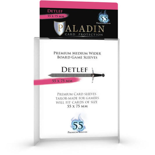 Paladin Clear Sleeves - Detlef (55mm X 75mm) (55 Sleeves Per Pack)