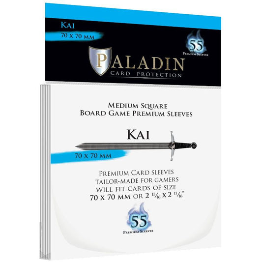 Paladin Clear Sleeves - Kai (70mm X 70mm) (55 Sleeves Per Pack)