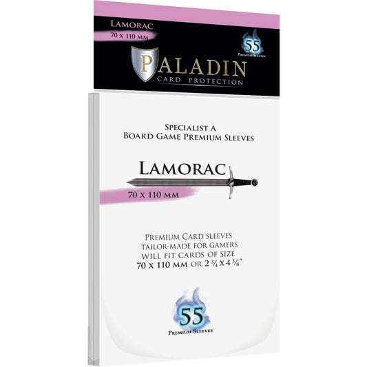 Paladin Clear Sleeves - Lamorac (70mm X 110mm) (55 Sleeves Per Pack)