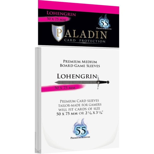 Paladin Clear Sleeves - Lohengrin (50mm X 75mm) (55 Sleeves Per Pack)
