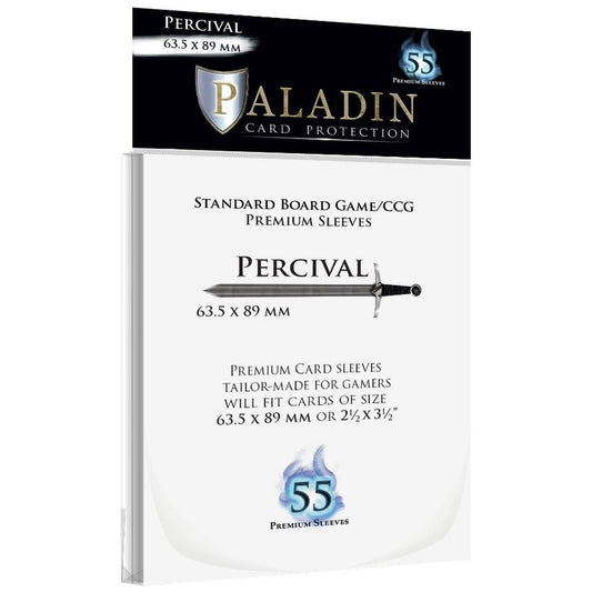 Paladin Clear Sleeves - Percival (63.5mm X 89mm) (55 Sleeves Per Pack)