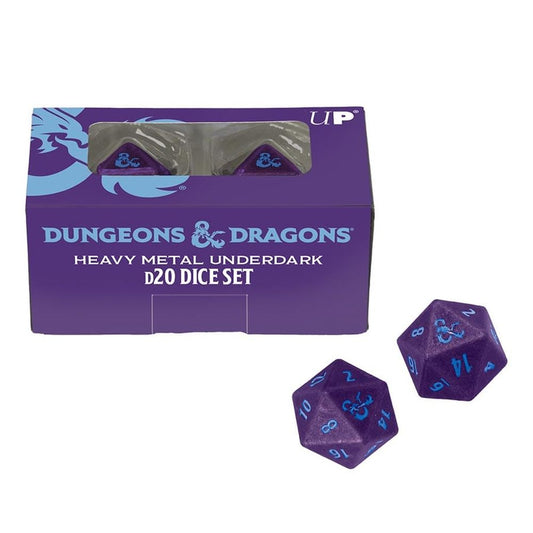 Ultra Pro: UP19858 Phandelver Campaign 2D20 Heavy Metal Dice "Royal Purple and Sky Blue" for D&D