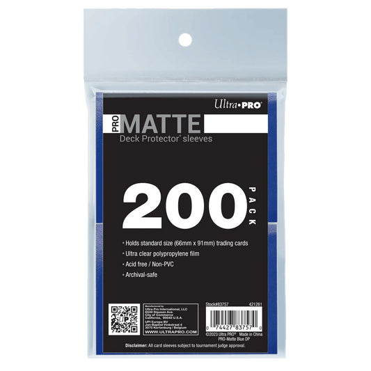 Ultra Pro: UP83757 PRO-Matte Standard Deck Protector Sleeves 200ct Bundle - Blue