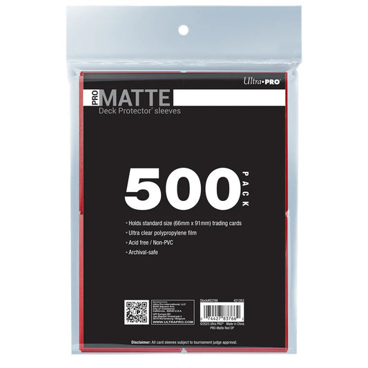 Ultra Pro: UP83766 PRO-Matte Standard Deck Protector Sleeves 500ct Bundle - Red
