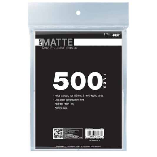 Ultra Pro: UP83767 PRO-Matte Standard Deck Protector Sleeves 500ct Bundle - White