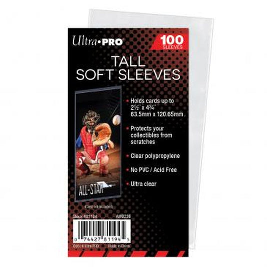 Ultra Pro: UP81194 2-1/2" x 4-3/4" Tall Card Sleeves