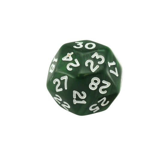 CHX XP3035 Pearlescent Green/white d30 Dice