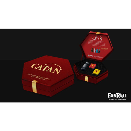 Fanroll: CATAN Premium Robber & Metal Dice Set- Hematite