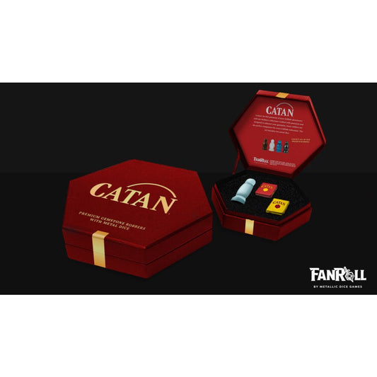 Fanroll: CATAN Premium Robber & Metal Dice Set- Opalite