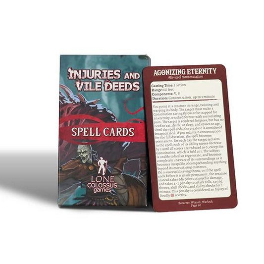 D&D 5e - Injuries and Vile Deeds Spell Cards