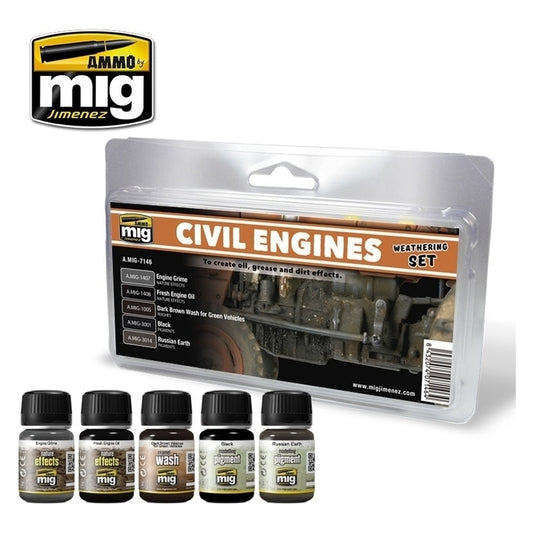 Ammo by MIG - Sets - Civil Engines Weathering Set