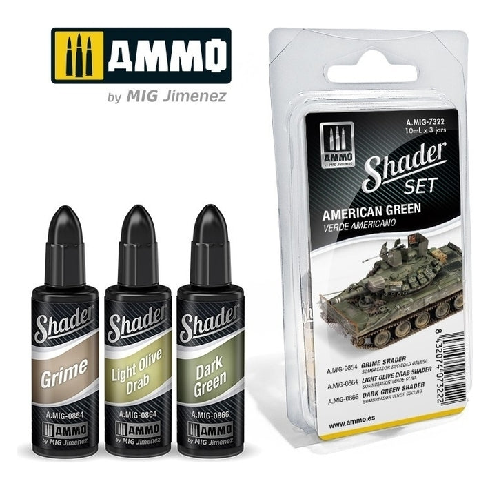 Ammo by MIG - Shader -  American Green Set