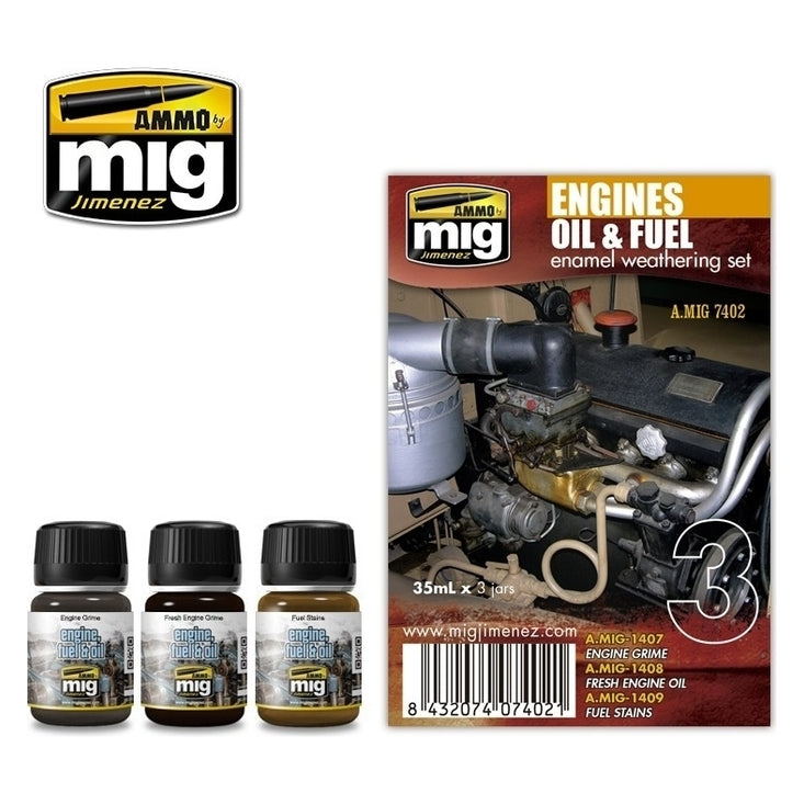 Ammo by MIG - Weathering - Engines Oil & Fuel Set