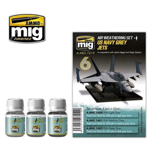 Ammo by MIG - Weathering - Us Navy Grey Jets Set