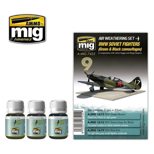 Ammo by MIG - Weathering - Wwii Soviet Fighters (Green & Black Camouflages) Set