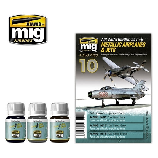 Ammo by MIG - Weathering - Metallic Airplanes & Jets Set