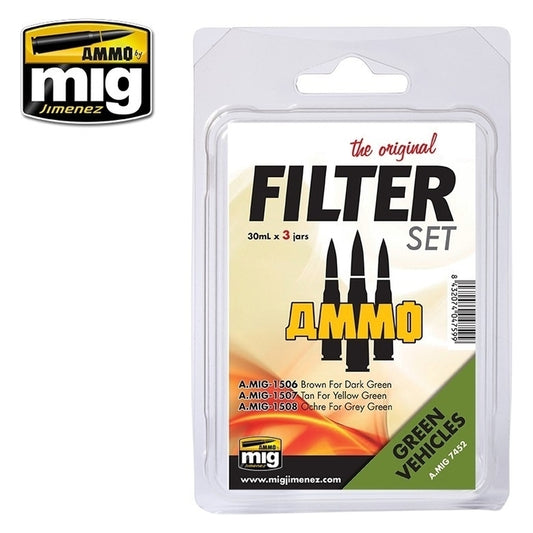 Ammo by MIG - Weathering - Filter Green Vehicles Set
