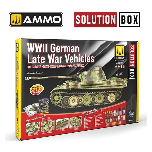 Ammo by MIG - Solution Box - 23 – Wwii German Late War Vehicles. Colors And Weathering System