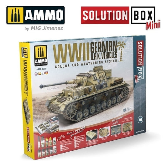 Ammo by MIG - Solution Box - Mini 19 – Wwii German D.A.K. Vehicles