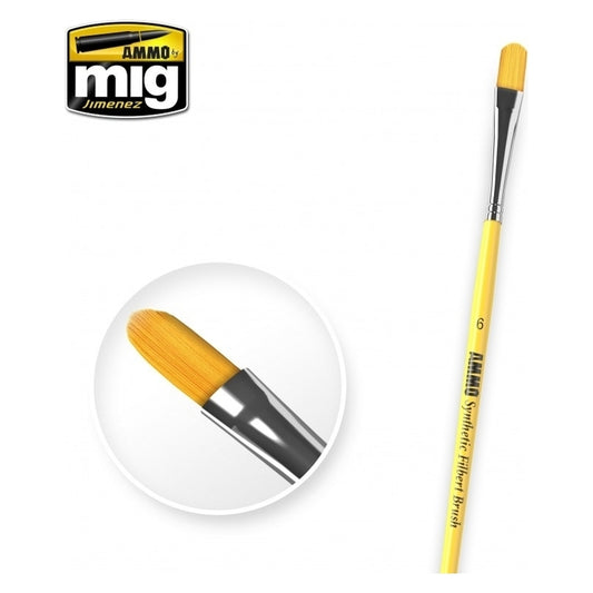 Ammo by MIG - Brushes - 6 Synthetic Filbert Brush