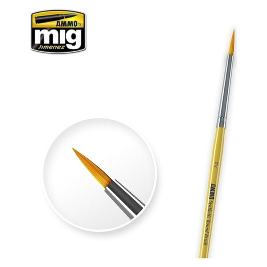 Ammo by MIG - Brushes - 2 Synthetic Round Brush